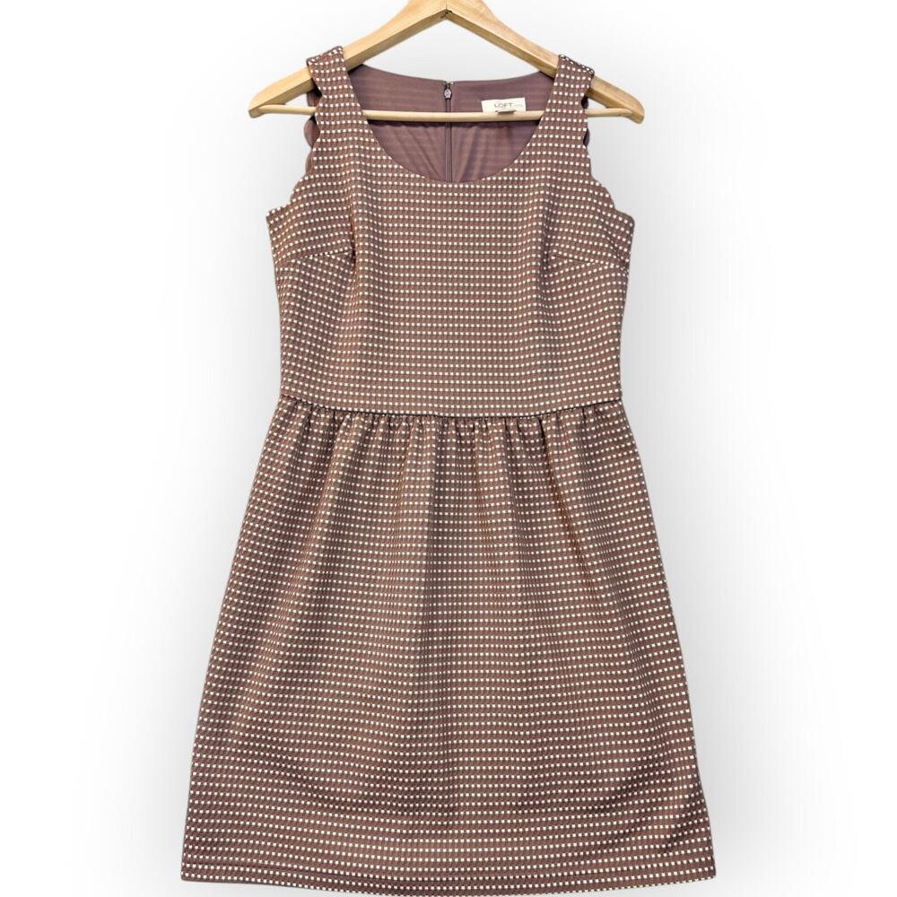 Loft Womens Mini Dress 4P Sleeveless Scalloped Schoolgirl Preppy Y2K Academia